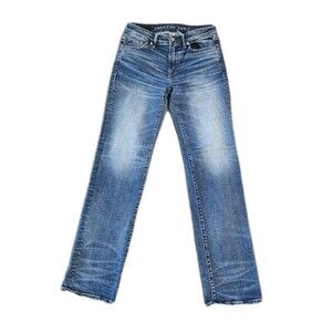 American Eagle Jeans Men’s 30x34 Airflex+ Original Bootcut Dark Wash Whiskered